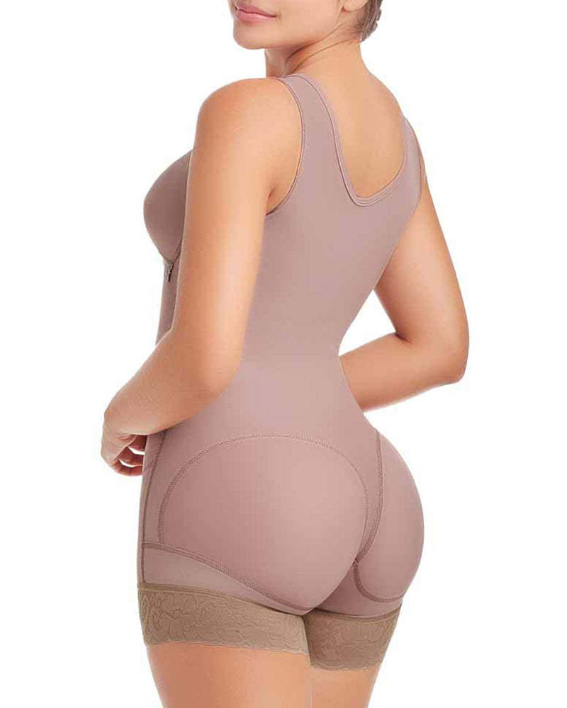 Bodysuit Bodyshaper For Women Tummy Control Side Zipper Adjustable Breast Support Shaperwear