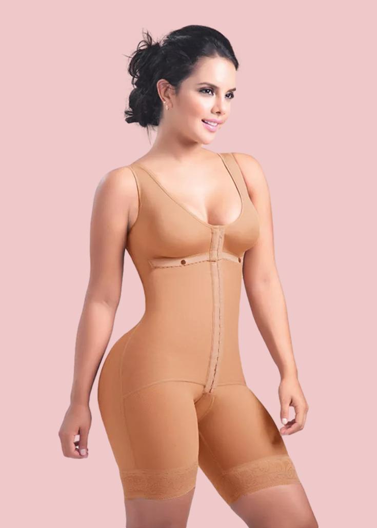 Women Bodysuit Front Closure Adjustable Tummy Control Shapewear Slimming Fajas Lace Body Shaper