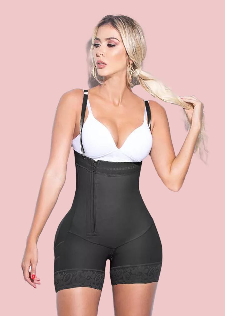 Women's Tummy Control Butt Lifter Zipper Hip Lifting Shapewear Short Bodysuit