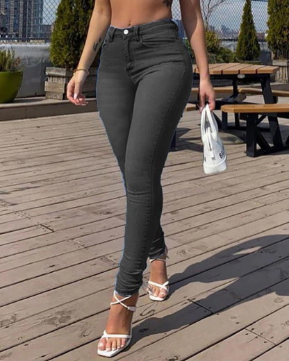 Sexy Peach Hip Skinny Jeans