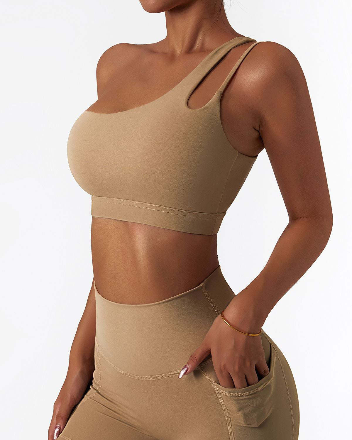 One Shoulder Asymmetrical Sports Bra