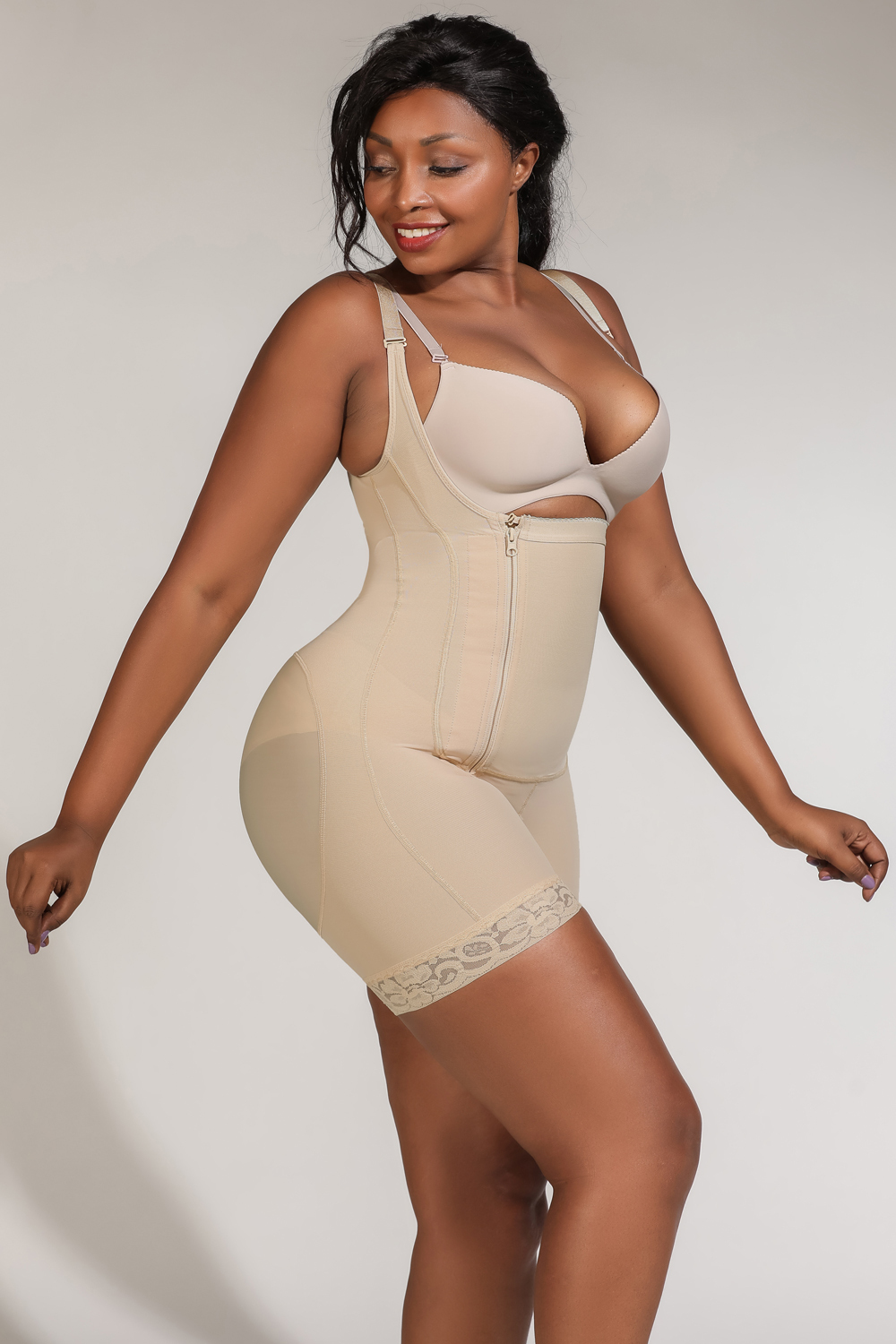 Shapewear Side Zipper Tummy Control Hip Faja
