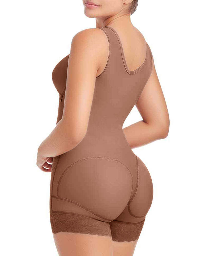 Bodysuit Bodyshaper For Women Tummy Control Side Zipper Adjustable Breast Support Shaperwear