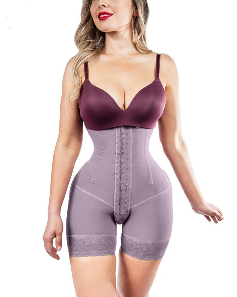 Open Bust Tummy Control Fajas Adjustable Hook And Eye Front Closure Open Crotch Women Shapewear