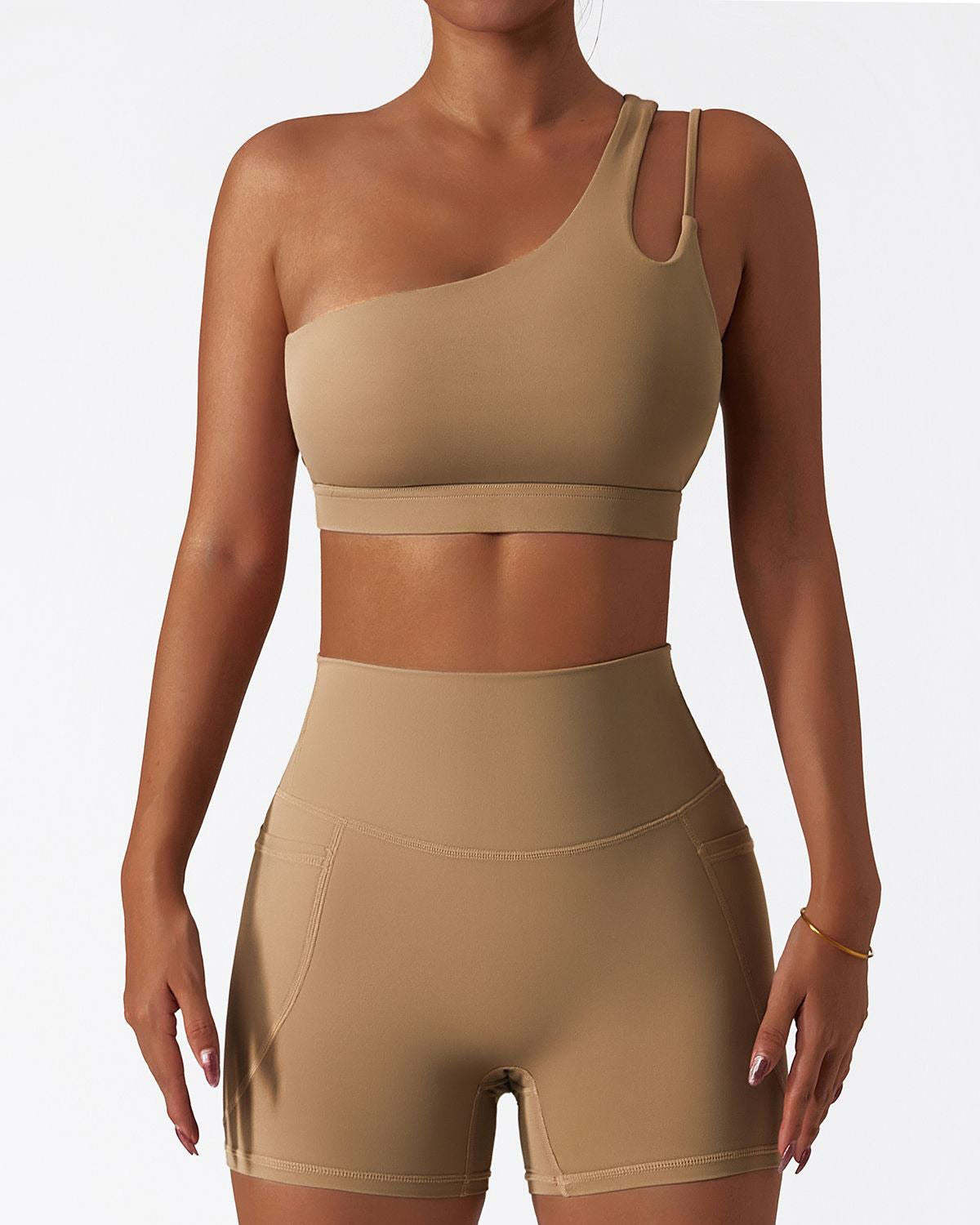 One Shoulder Asymmetrical Sports Bra