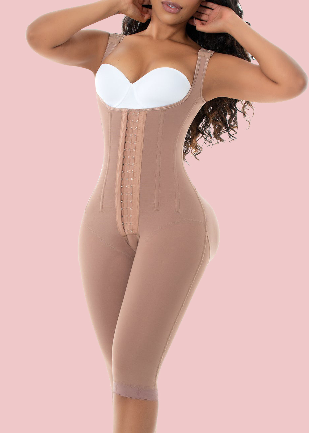 Postpartum Full Body Shaper Removable Bra With Snap Closure