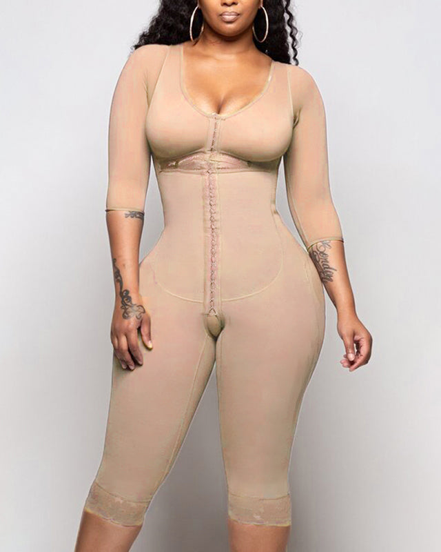 Bodyshaper For Women HOOK AND EYE CLOSURE Long sleeve Tummy Control Br