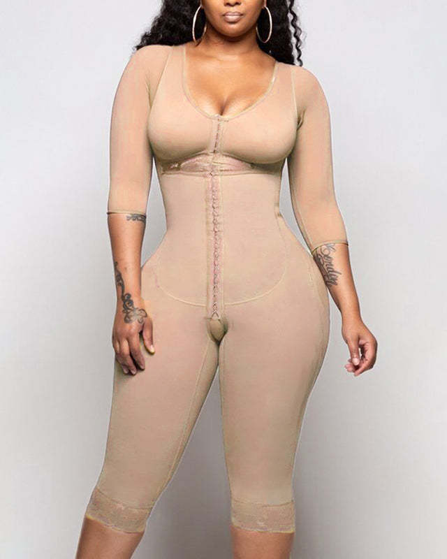 Bodyshaper For Women HOOK AND EYE CLOSURE Long sleeve Tummy Control Br
