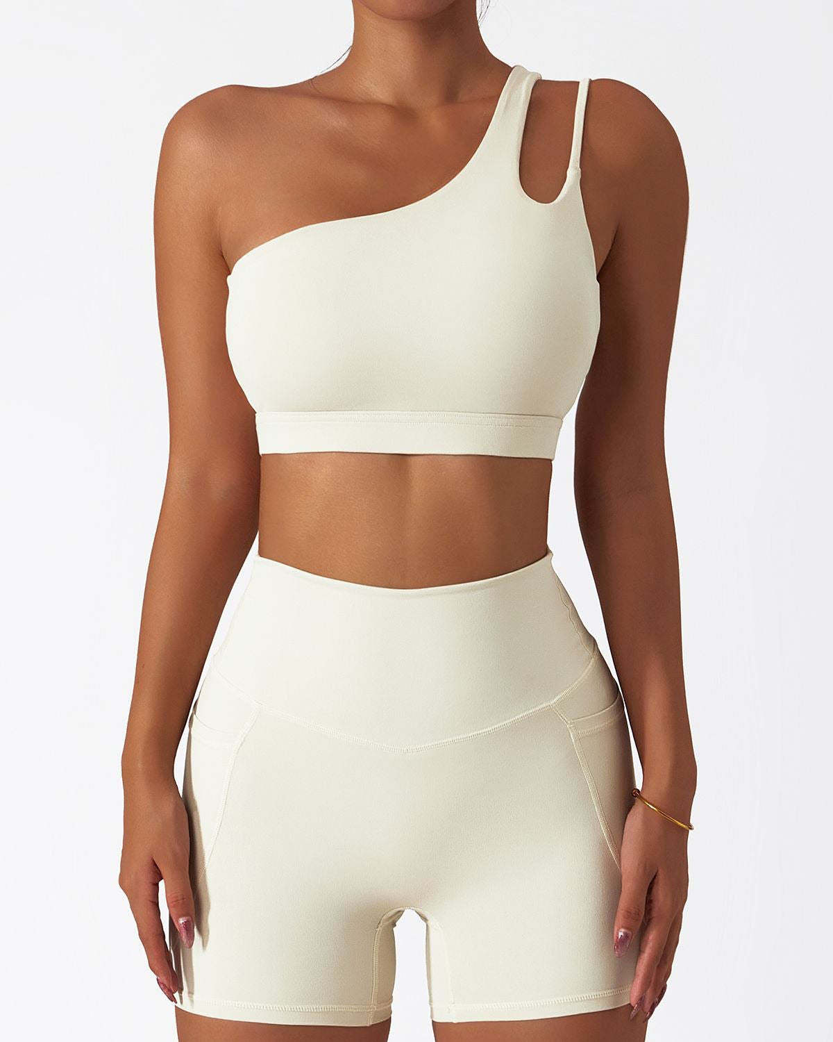 One Shoulder Asymmetrical Sports Bra