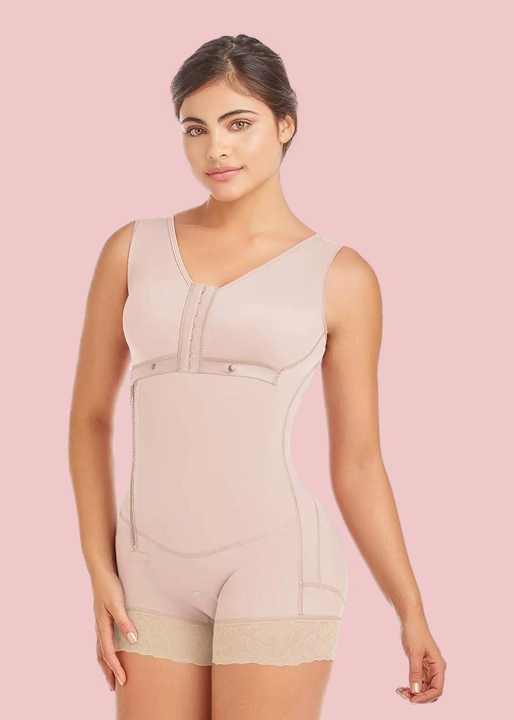 Bodysuit Bodyshaper For Women Tummy Control Side Zipper Adjustable Breast Support Shaperwear
