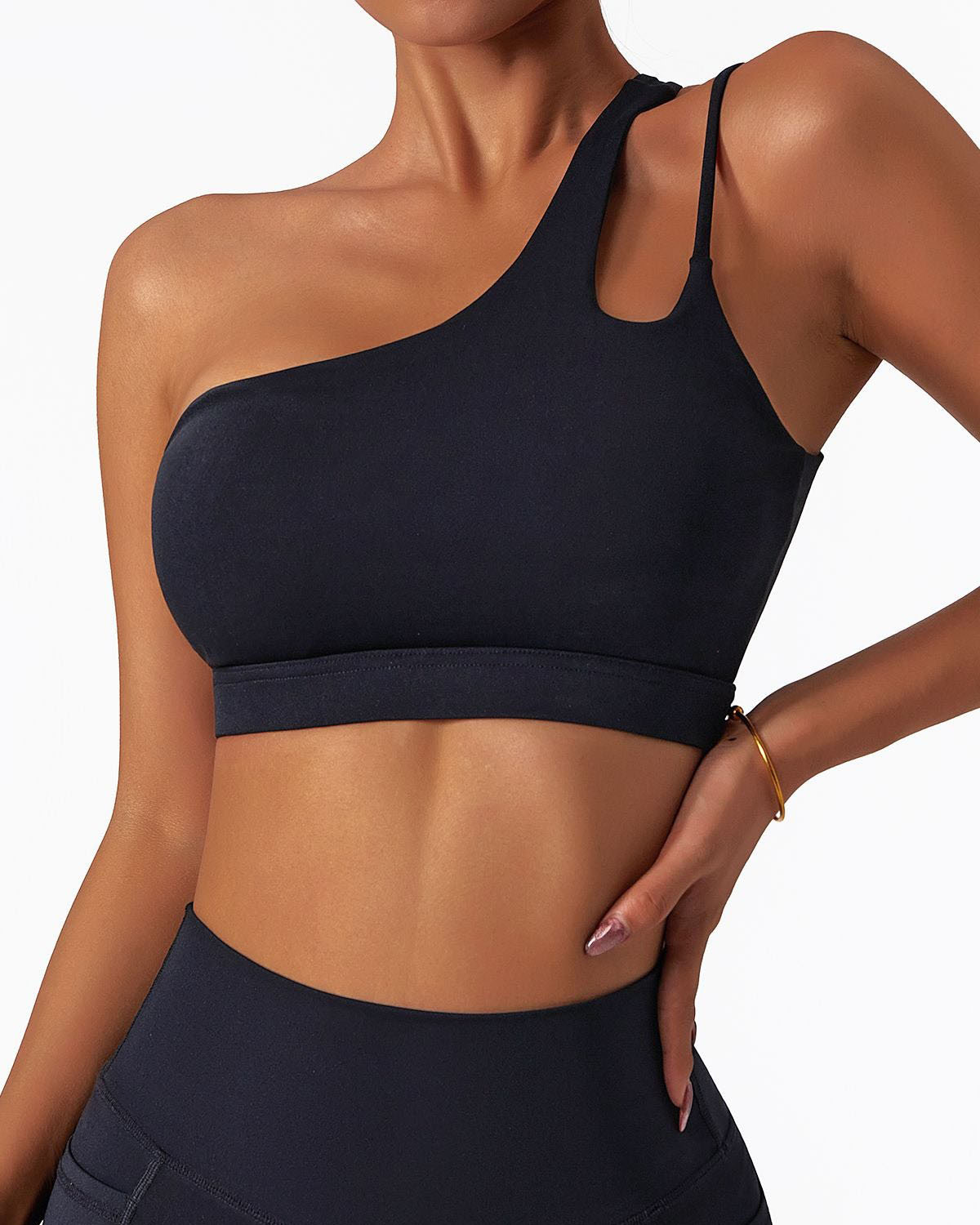 One Shoulder Asymmetrical Sports Bra