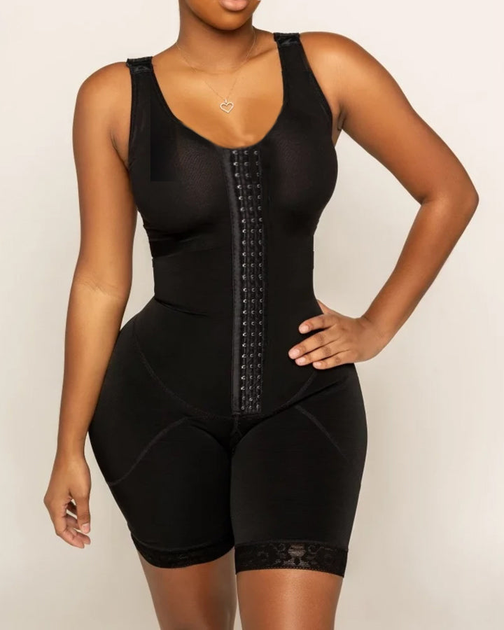 Women's Breast Lifting Bodysuit Gusset Opening with Hooks Seamless postpartum underwear fitness Body Shaper