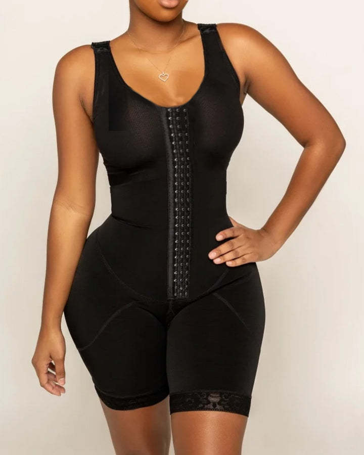 Women's Breast Lifting Bodysuit Gusset Opening with Hooks Seamless postpartum underwear fitness Body Shaper