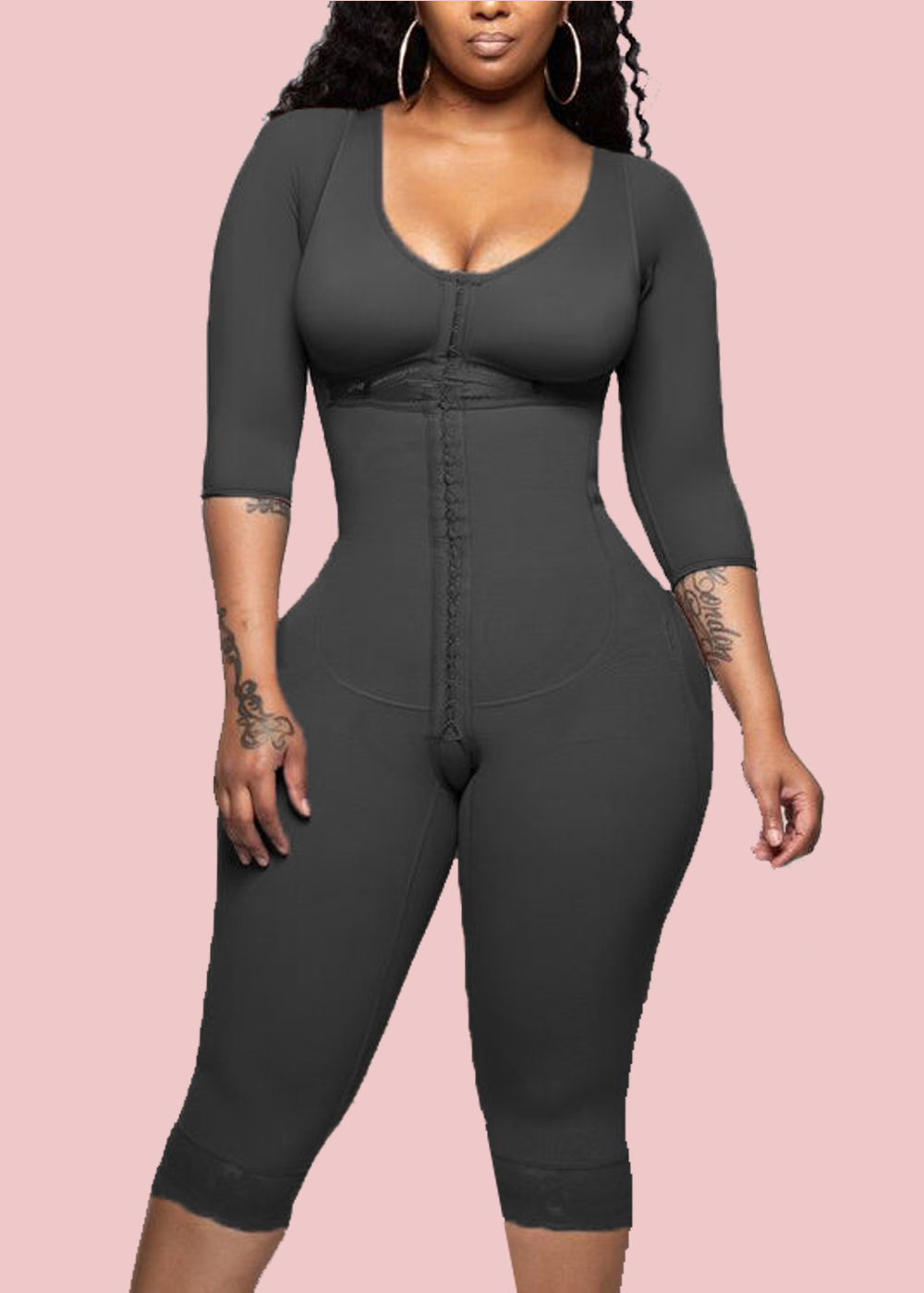 Bodyshaper For Women HOOK AND EYE CLOSURE Long sleeve Tummy Control Br