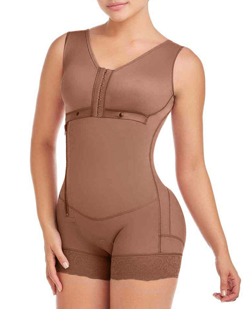 Bodysuit Bodyshaper For Women Tummy Control Side Zipper Adjustable Breast Support Shaperwear