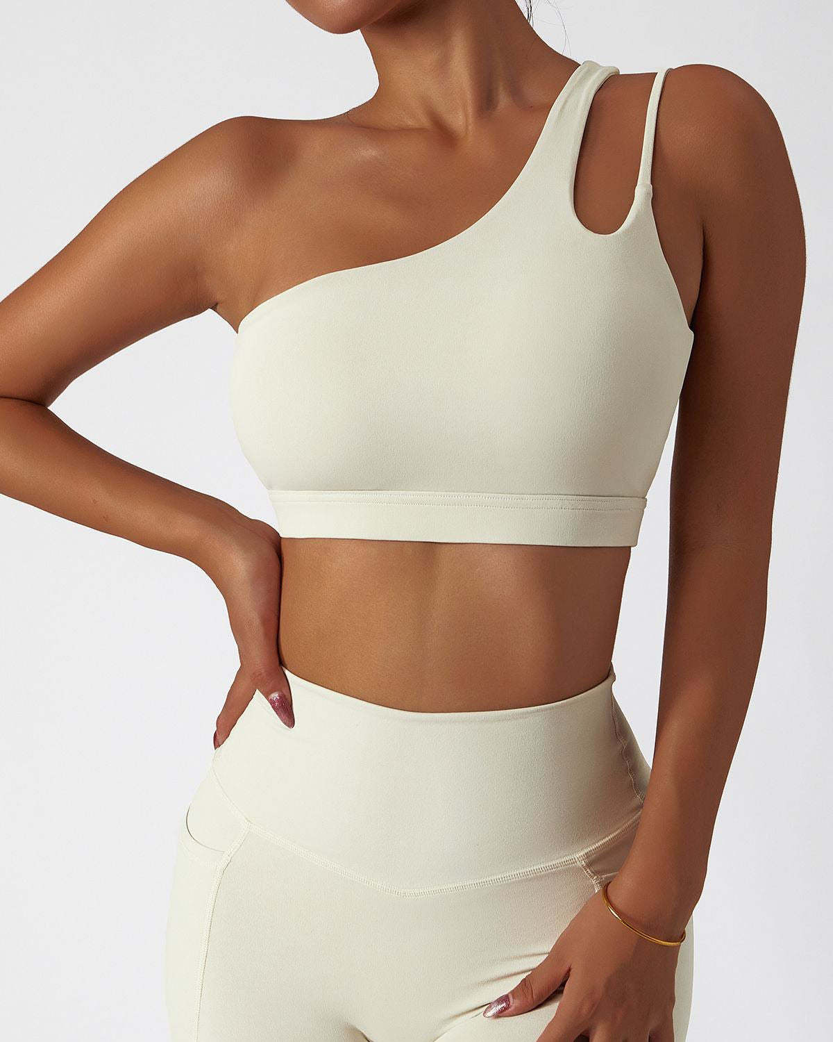 One Shoulder Asymmetrical Sports Bra