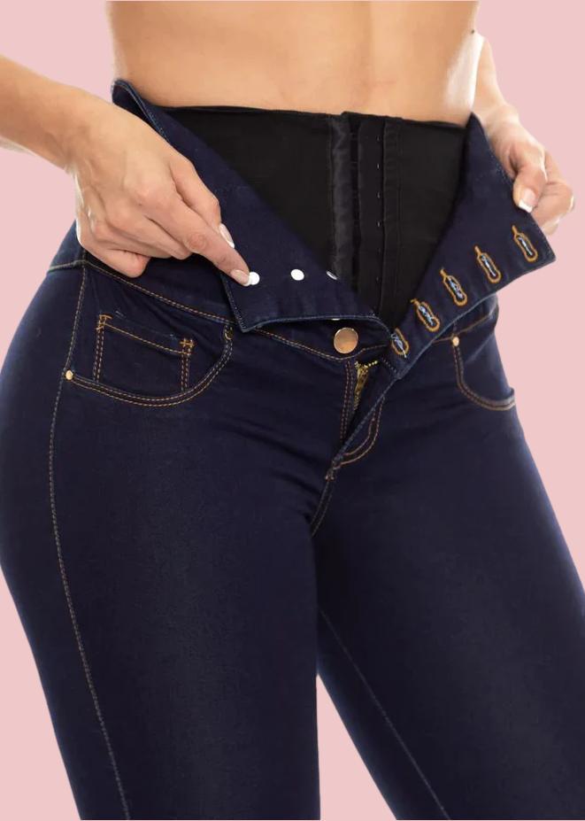 (Pre Sale)Colombian Butt Lift High Waist Jeans With Internal Girdle Ref 707977
