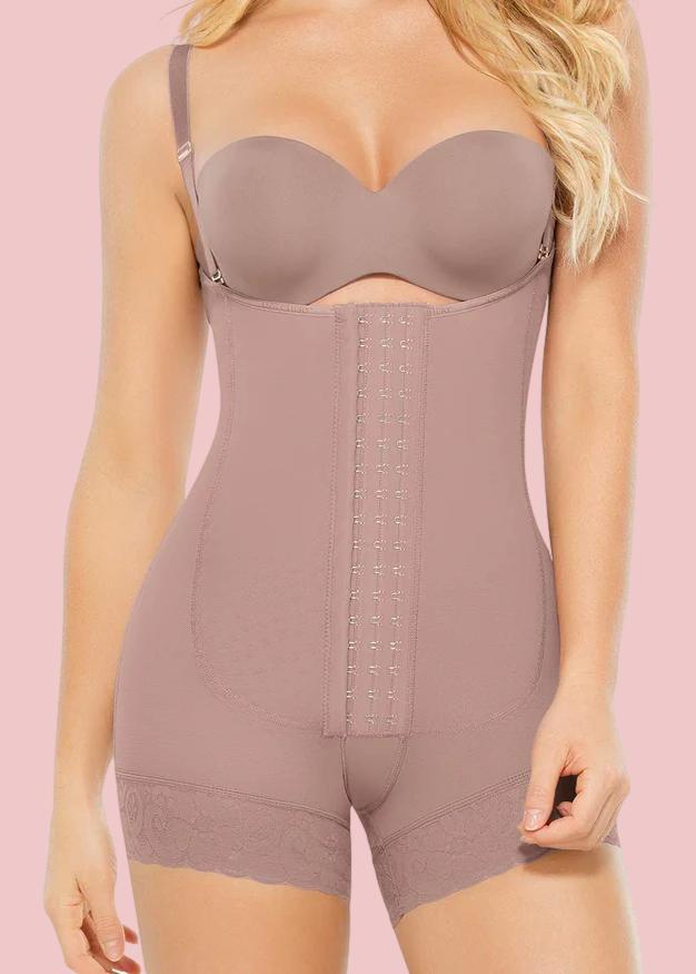 Open Bust Tummy Control Shapewear For Women Postpartum Body Shaper Post Liposuction Bodysuit Hook and Eye Weight Loss High Waist Flatten Abdomen Fajas