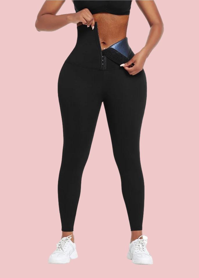 LEGGINGS WITH BLUE NEOPRENE TUMMY CONTROL