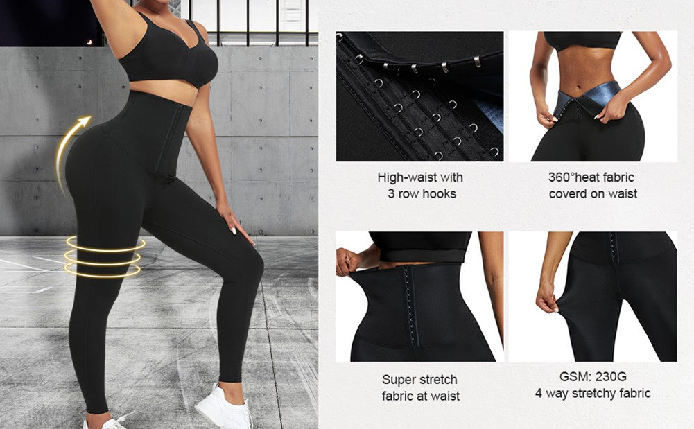 LEGGINGS WITH BLUE NEOPRENE TUMMY CONTROL
