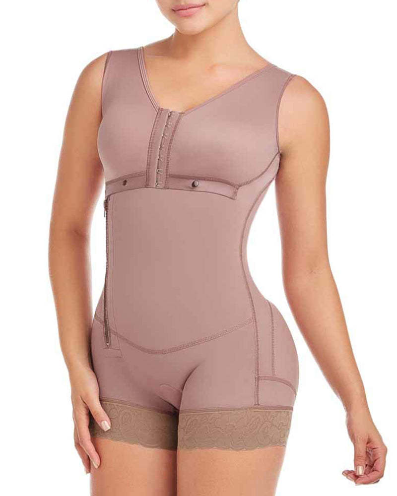 Bodysuit Bodyshaper For Women Tummy Control Side Zipper Adjustable Breast Support Shaperwear