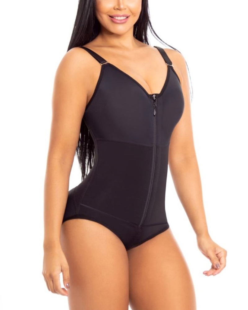 Post Surgery High Compression Shapewear With Zipper shaper Bra Post partum Lift buttocks Silicone Lace For Better Grip