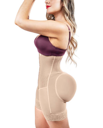 Open Bust Tummy Control Fajas Adjustable Hook And Eye Front Closure Open Crotch Women Shapewear