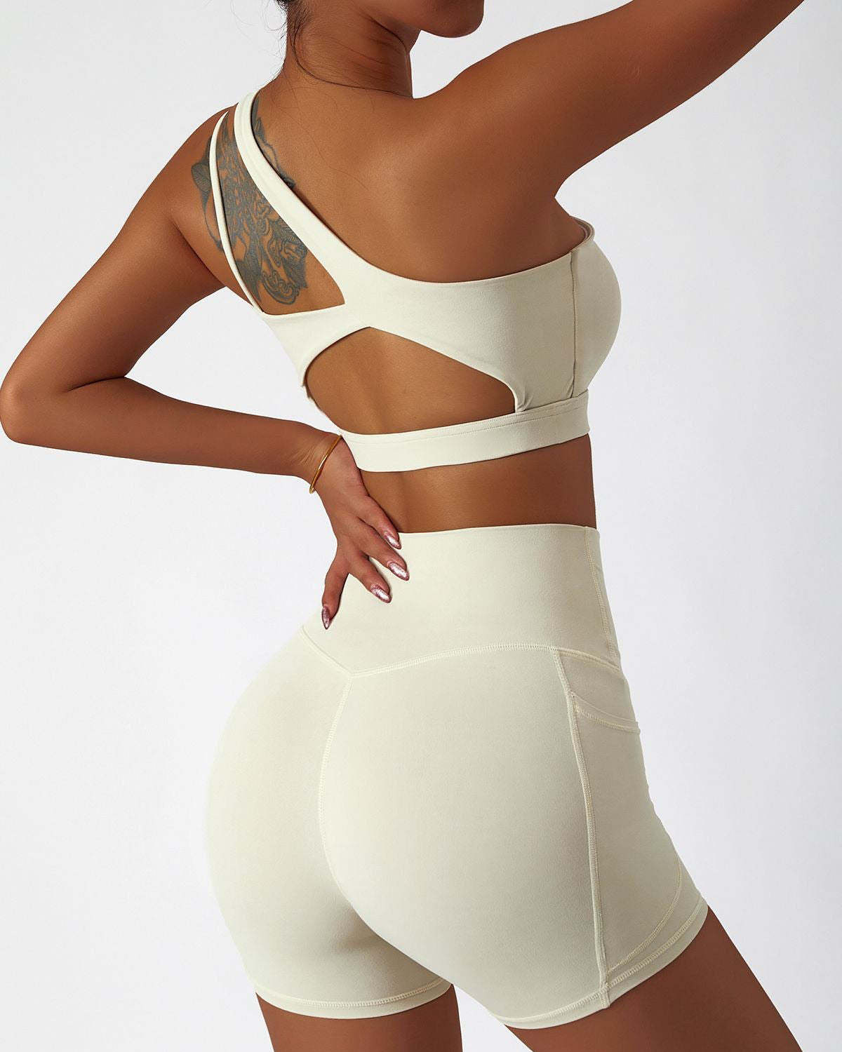 One Shoulder Asymmetrical Sports Bra