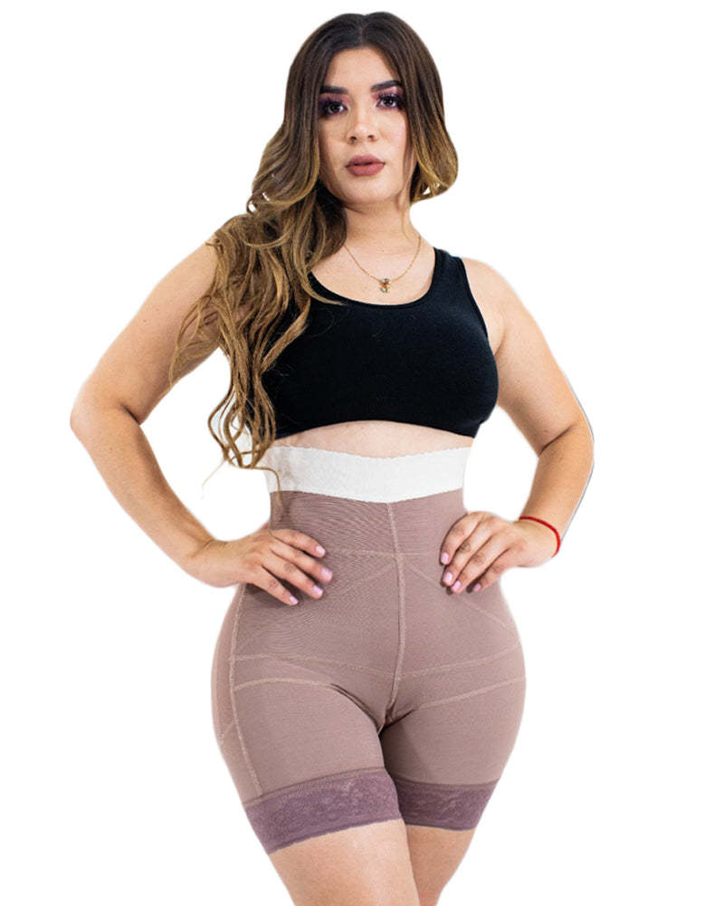 Double Pressure Shaping Shorts Slimming Fajas Lace Body Shaper Girdle For Daily Life Use