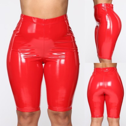 Thin PU Shorts For Outer Wear