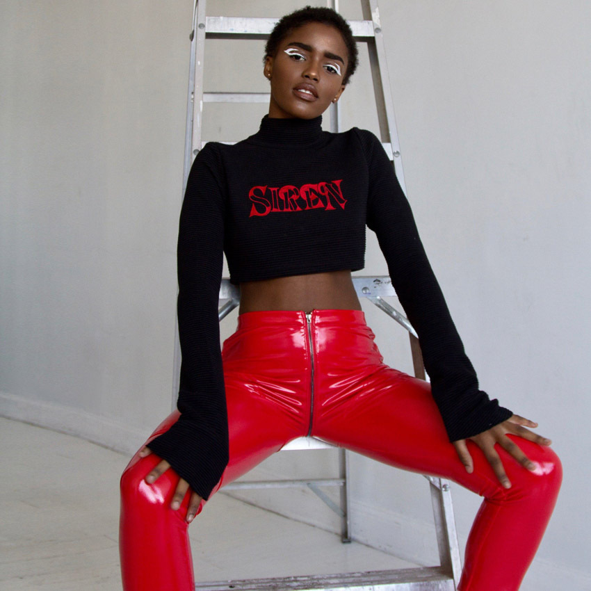 Mirror High Waist Skinny Leather Pants