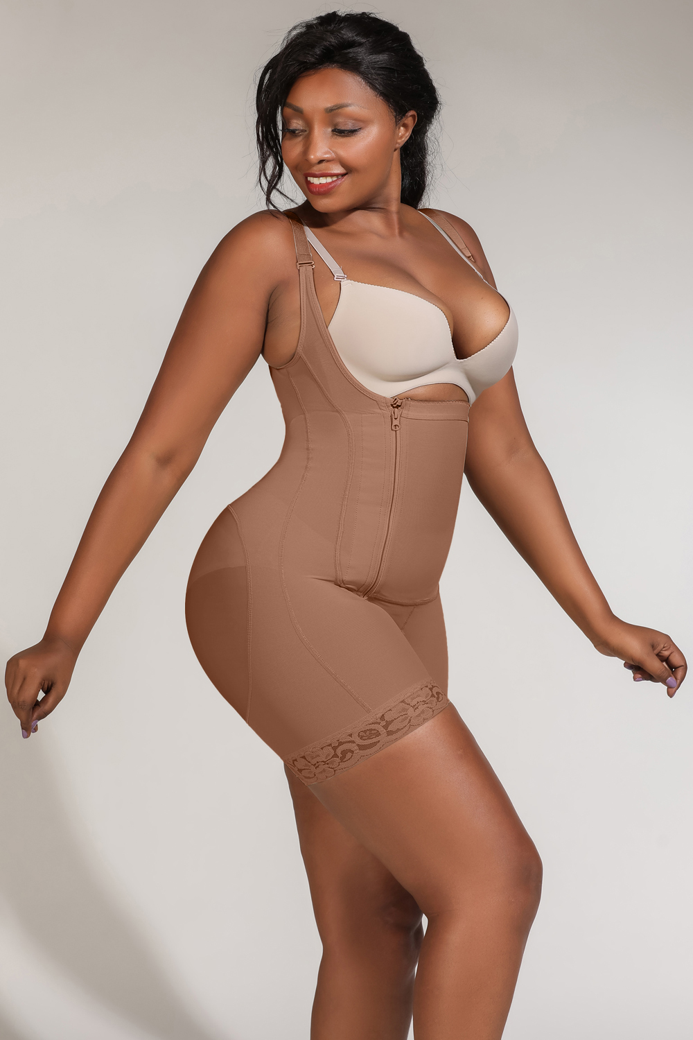 Shapewear Side Zipper Tummy Control Hip Faja