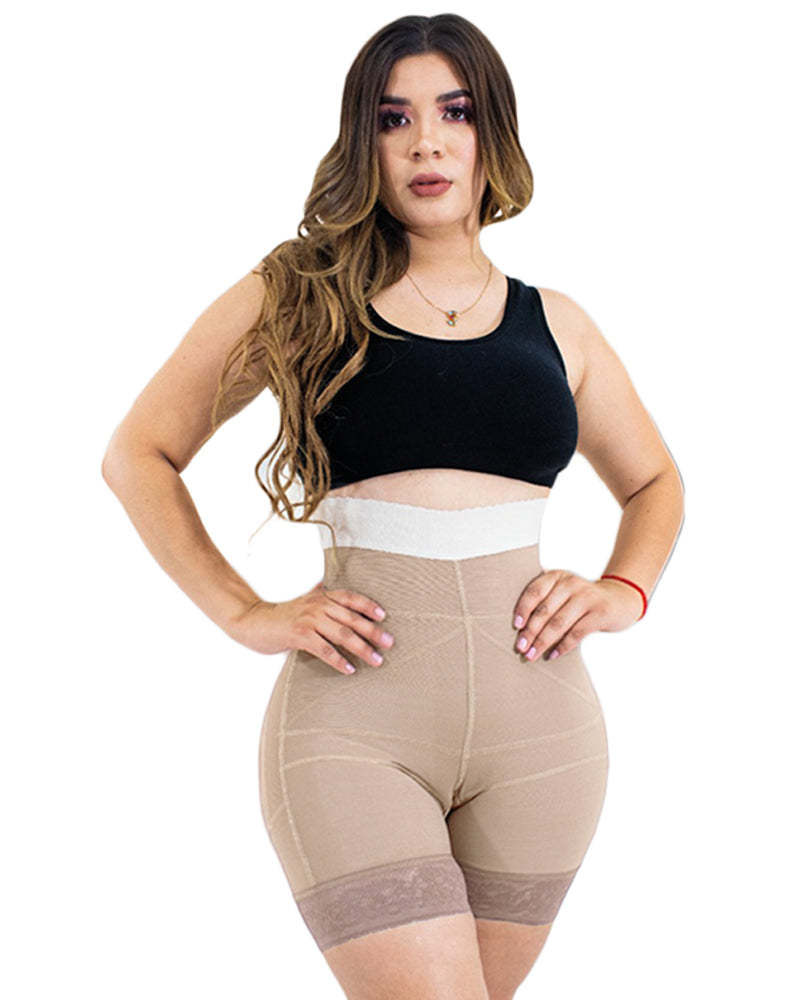 Double Pressure Shaping Shorts Slimming Fajas Lace Body Shaper Girdle For Daily Life Use