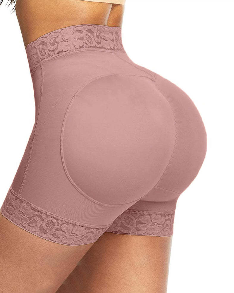 Mid-Waist Shaping Shorts Shapewear Panty With Anti-Rolling Lace Tummy