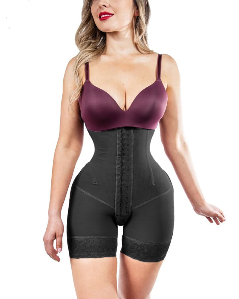 Open Bust Tummy Control Fajas Adjustable Hook And Eye Front Closure Open Crotch Women Shapewear