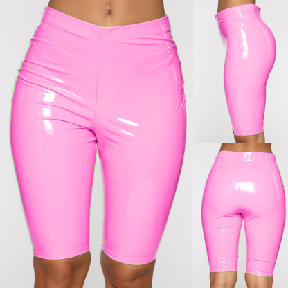 Thin PU Shorts For Outer Wear