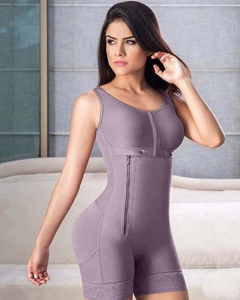 Zipper Adjustable Breast Support Tummy Control Shaperwear