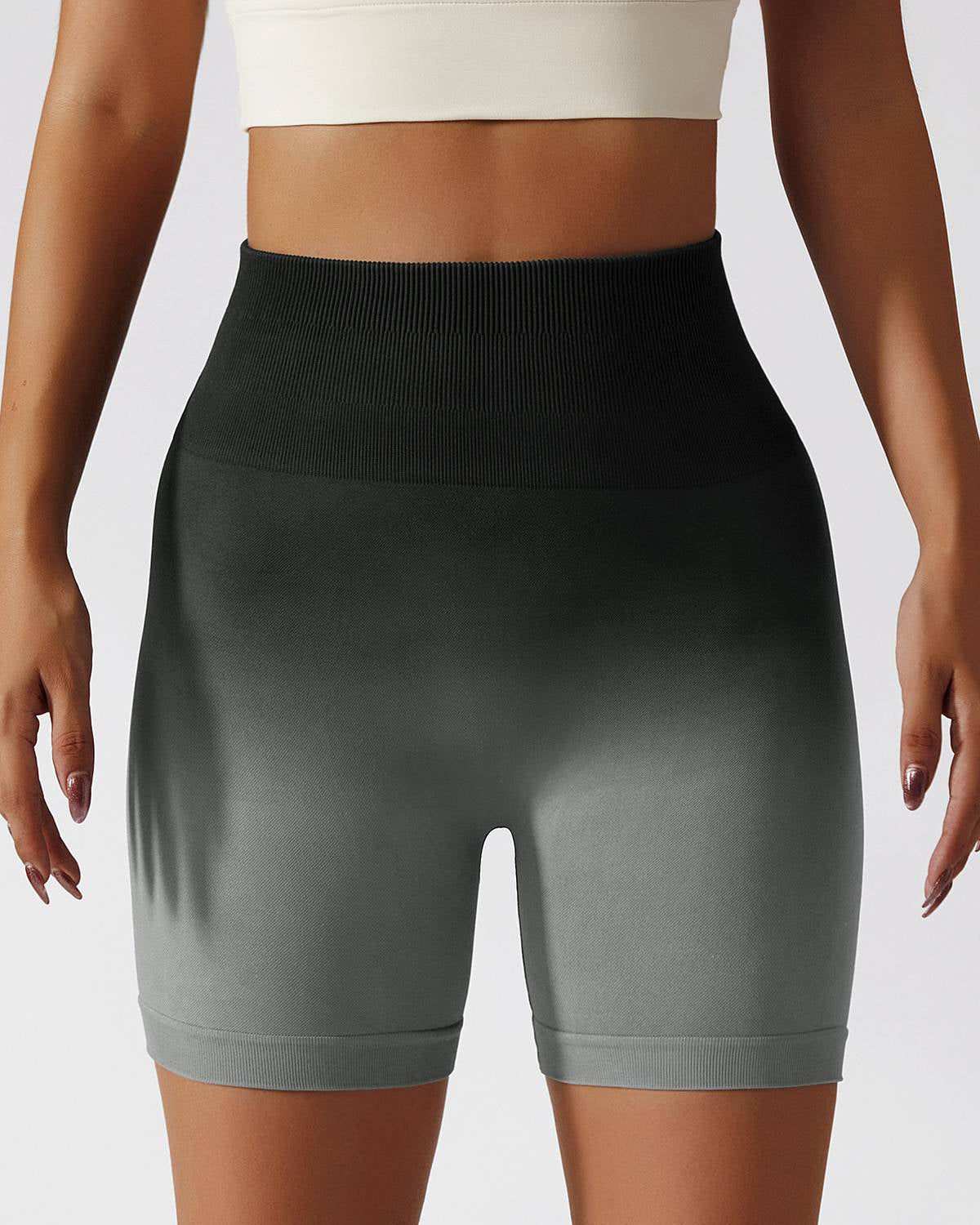 Ombre High-Rise Seamless Scrunch Butt Shorts