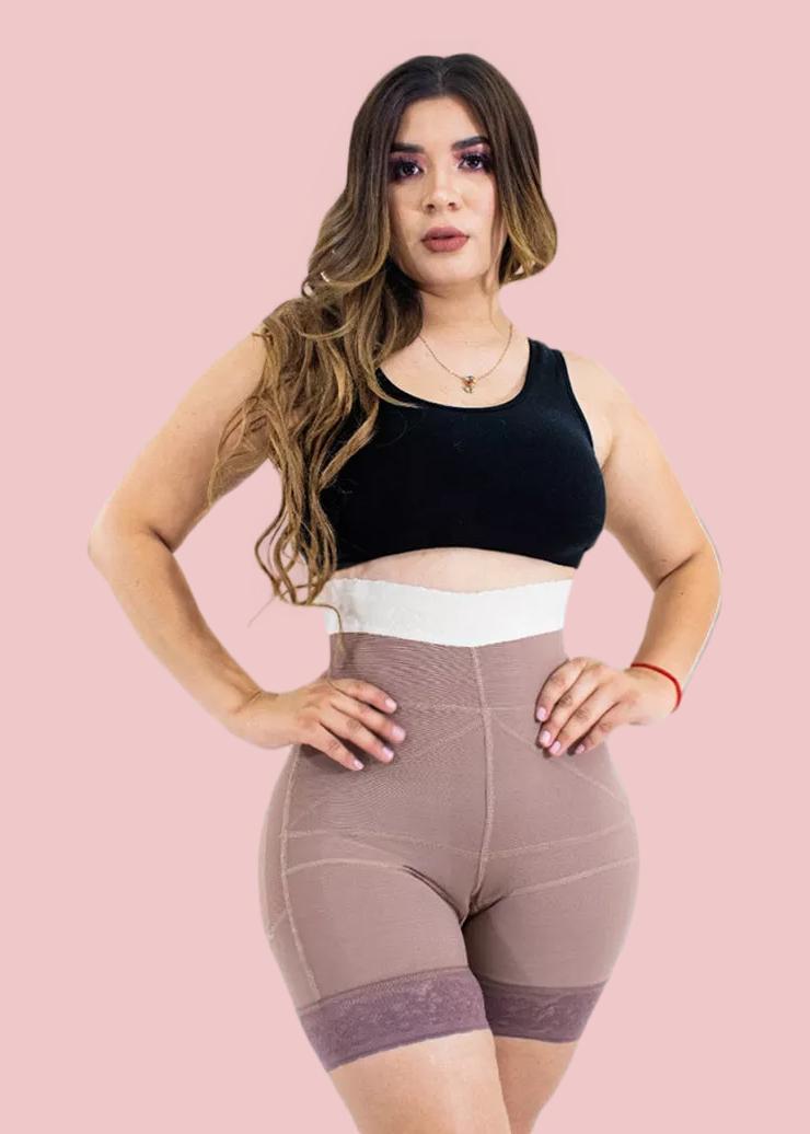 Double Pressure Shaping Shorts Slimming Fajas Lace Body Shaper Girdle For Daily Life Use