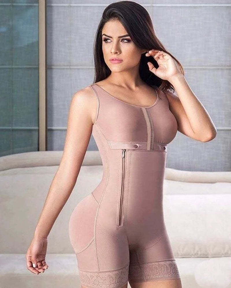 Zipper Adjustable Breast Support Tummy Control Shaperwear