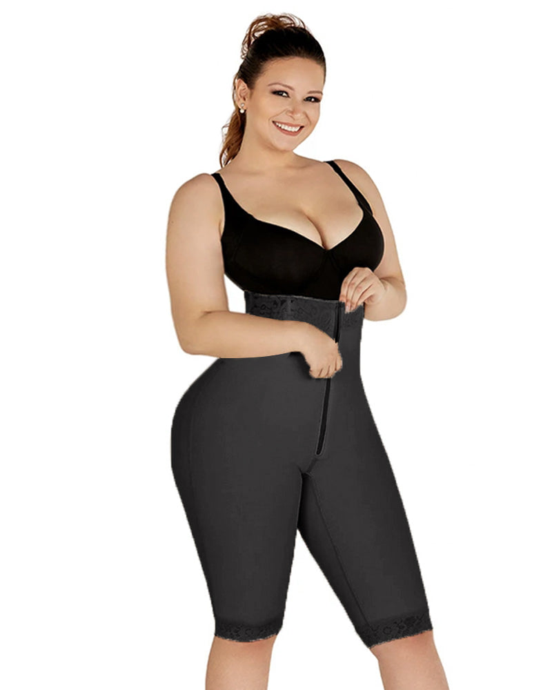 Double Compression High-Waisted Butt Lifting Shorts Knee Short And Lift Buttoks