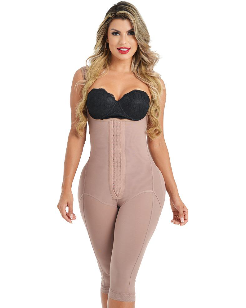 LONG BODYSHAPER WITH COVERED BACK AND PERINEAL ZIPPER
