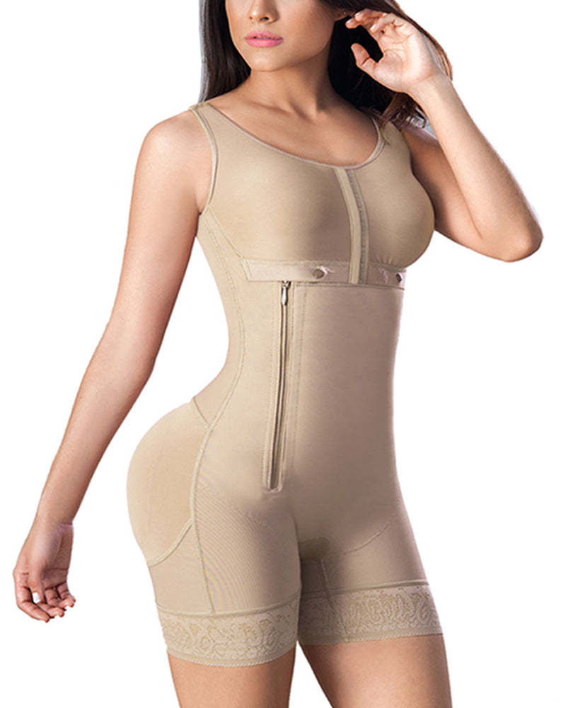 Zipper Adjustable Breast Support Tummy Control Shaperwear
