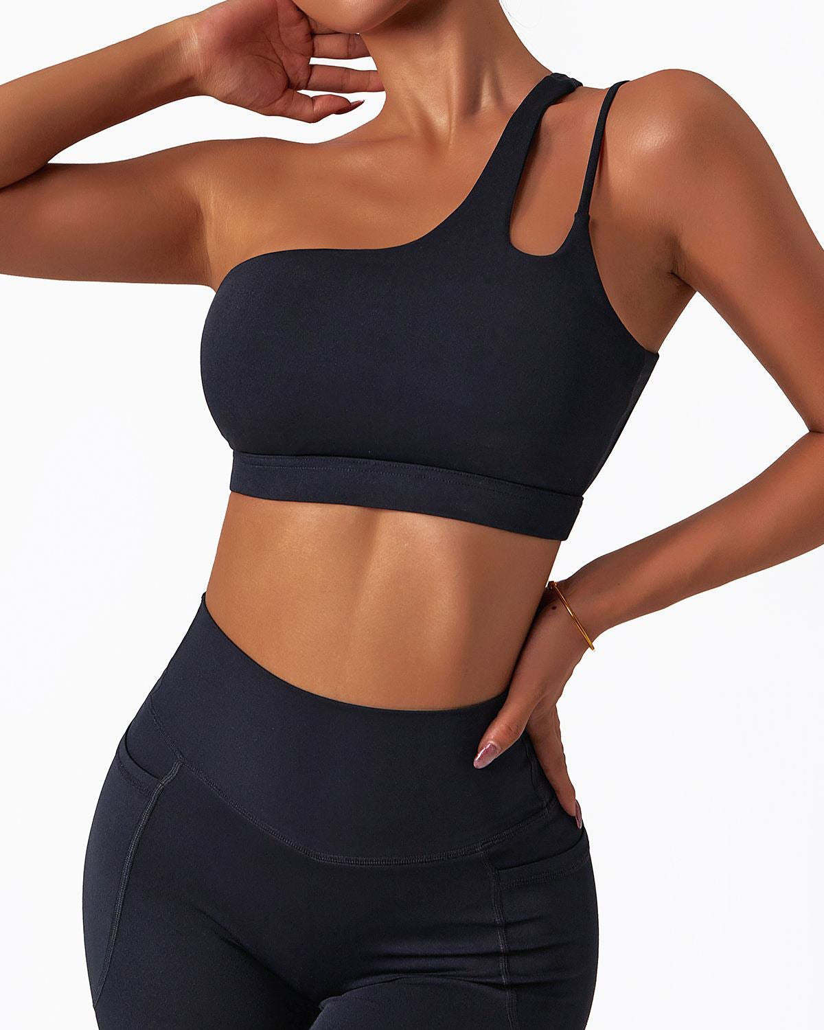 One Shoulder Asymmetrical Sports Bra