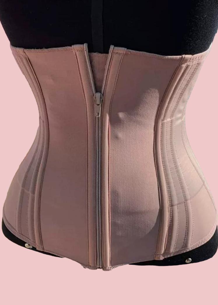 Double Compression Adjustable Zipper Body Sculpting Steel Bone Abdomen Belt Rubber Waist Belt