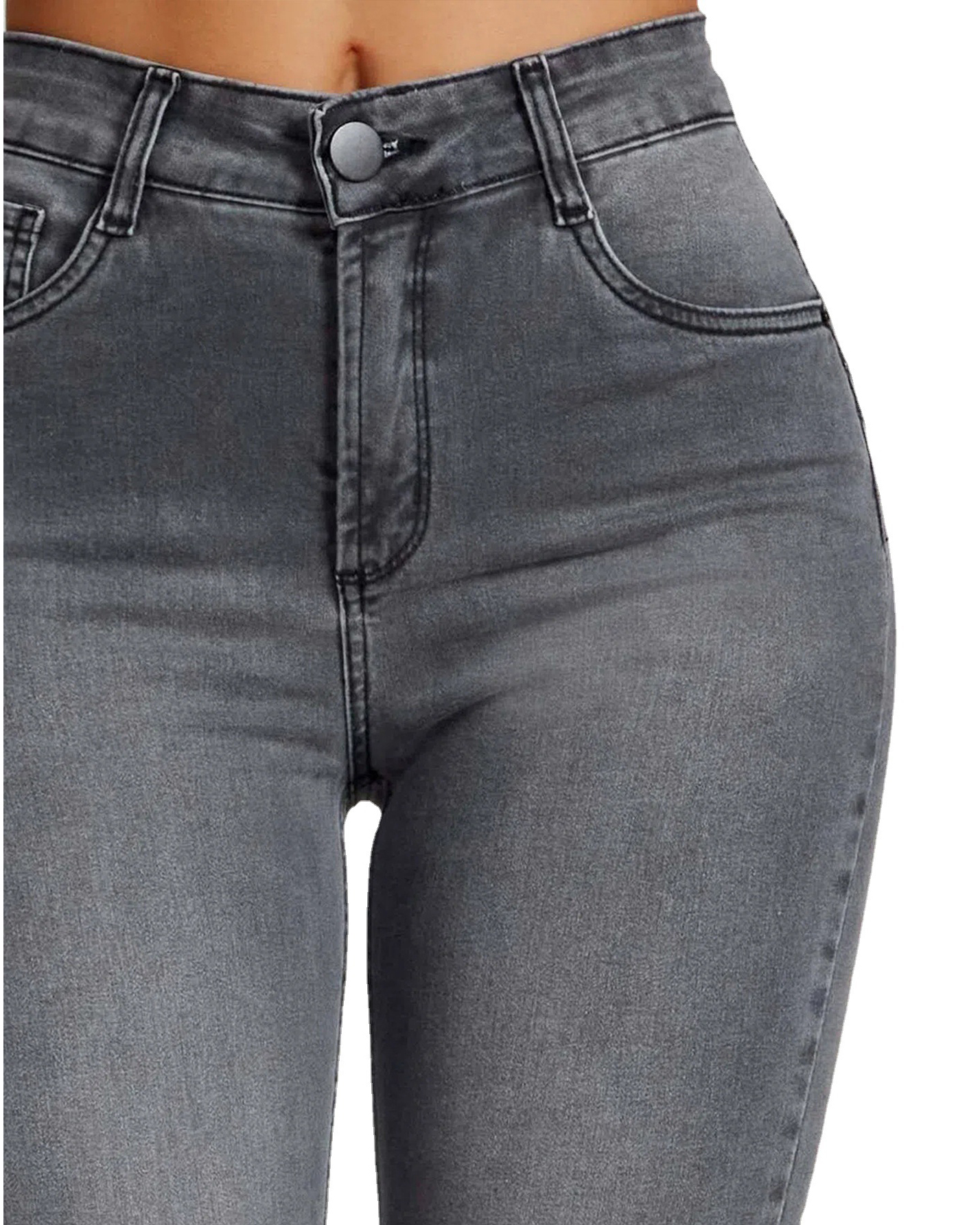 Slim fit pencil pants stretch high-rise jeans