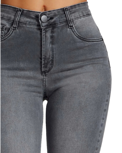 Slim fit pencil pants stretch high-rise jeans