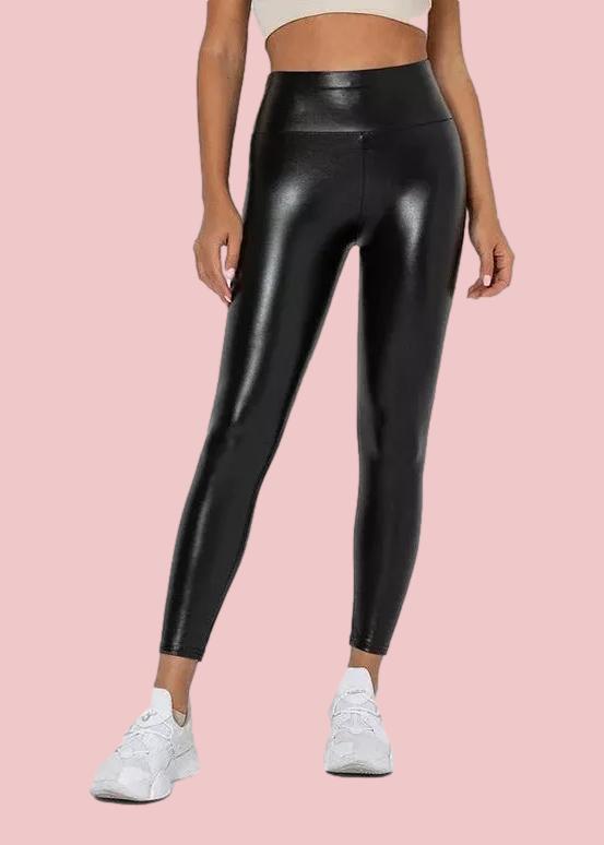 Female Scrunch Bum PU High-rise Leggings