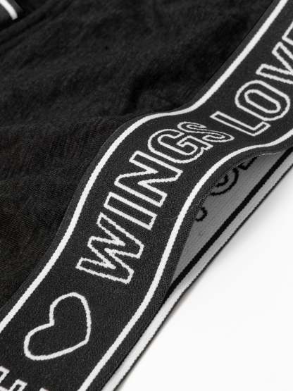 Light Support Contrast Letter & Heart Tape Sports Bra
