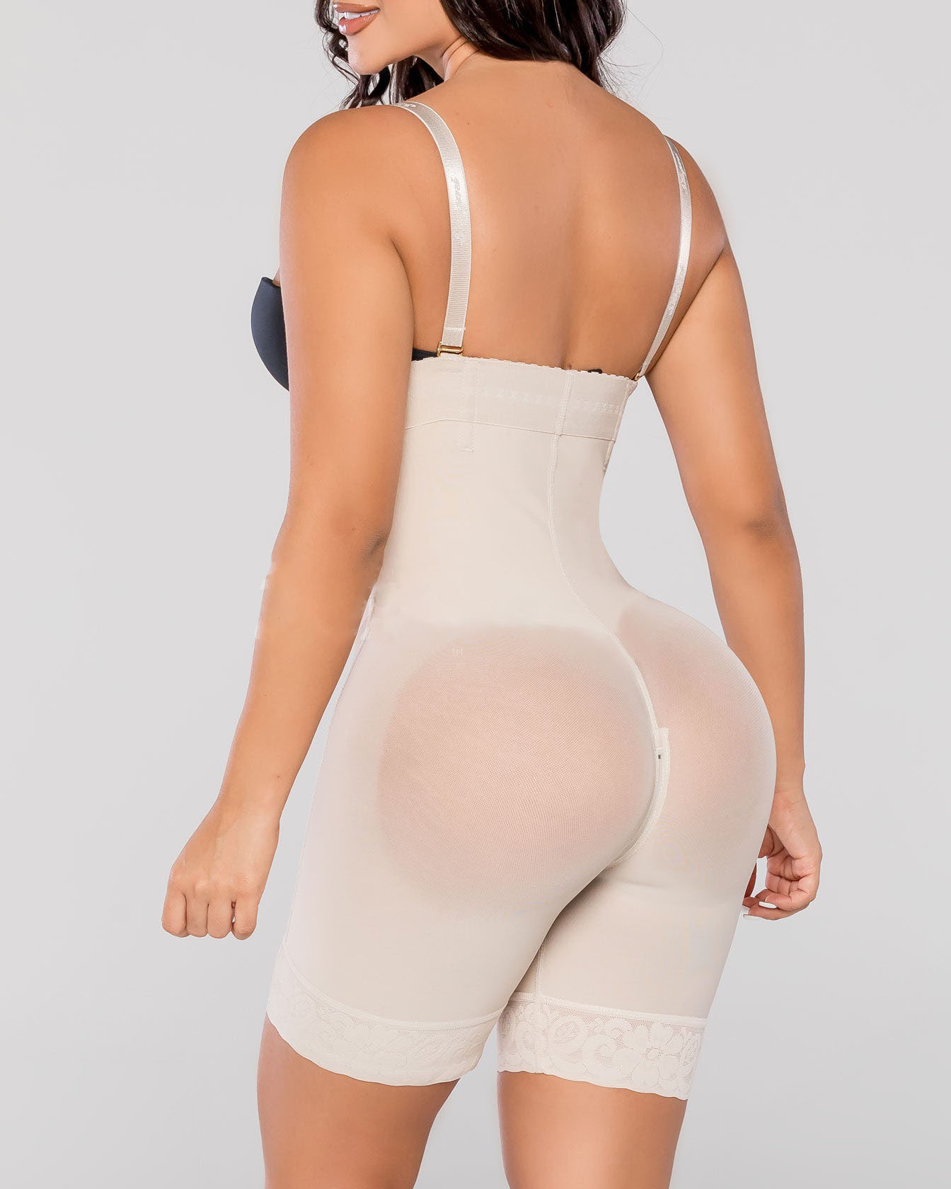 Faja Tummy Control Body Shaper Zipper Crotch Adjustable Straps Shapewear with Zipper
